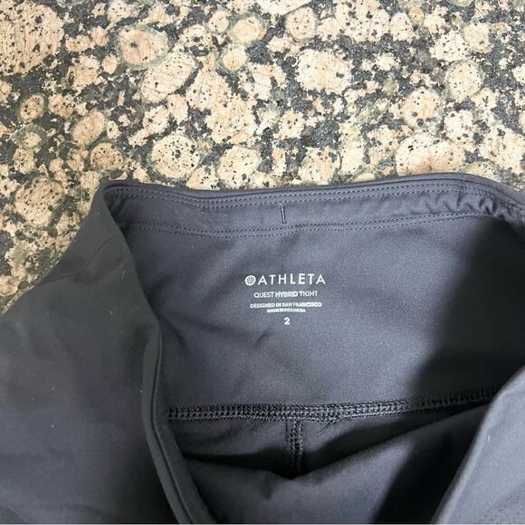 Athleta Women's Quest Hybrid Tight Legging Black 598482 Size 2 Pockets - Picture 5 of 7